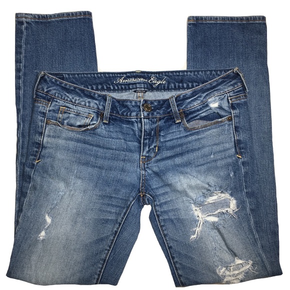 American Eagle Outfitters Denim - AEO Distressed Low Rise Denim Skinny Jeans